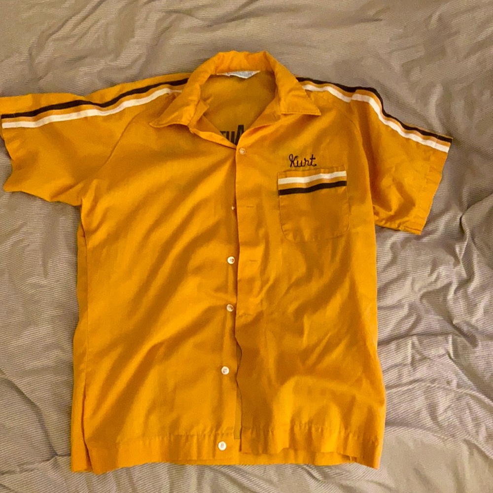 Vintage - Auto repair work shirt from Texas with “Kurt” embr…